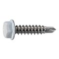 Midwest Fastener Self-Drilling Screw, #8 x 3/4 in, Painted Stainless Steel Hex Head Hex Drive, 15 PK 39582